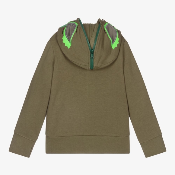NWOT STELLA MCCARTNEY Kids Green Monster Zip-up Hoodie - Picture 12 of 16